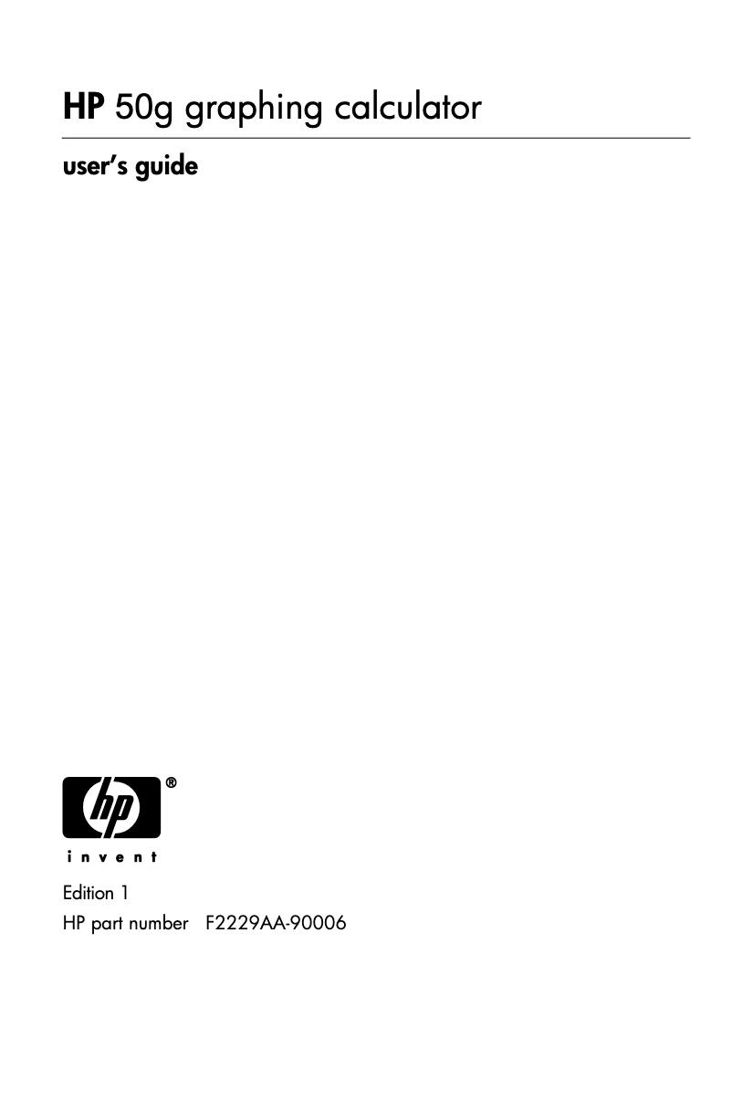 Page 1 de la notice Manuel utilisateur HP F2229AA 50g