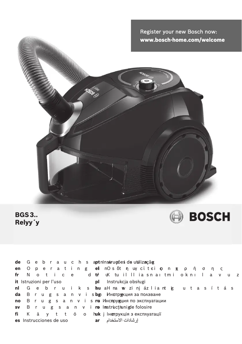 Page 1 de la notice Manuel utilisateur Bosch BGS31420