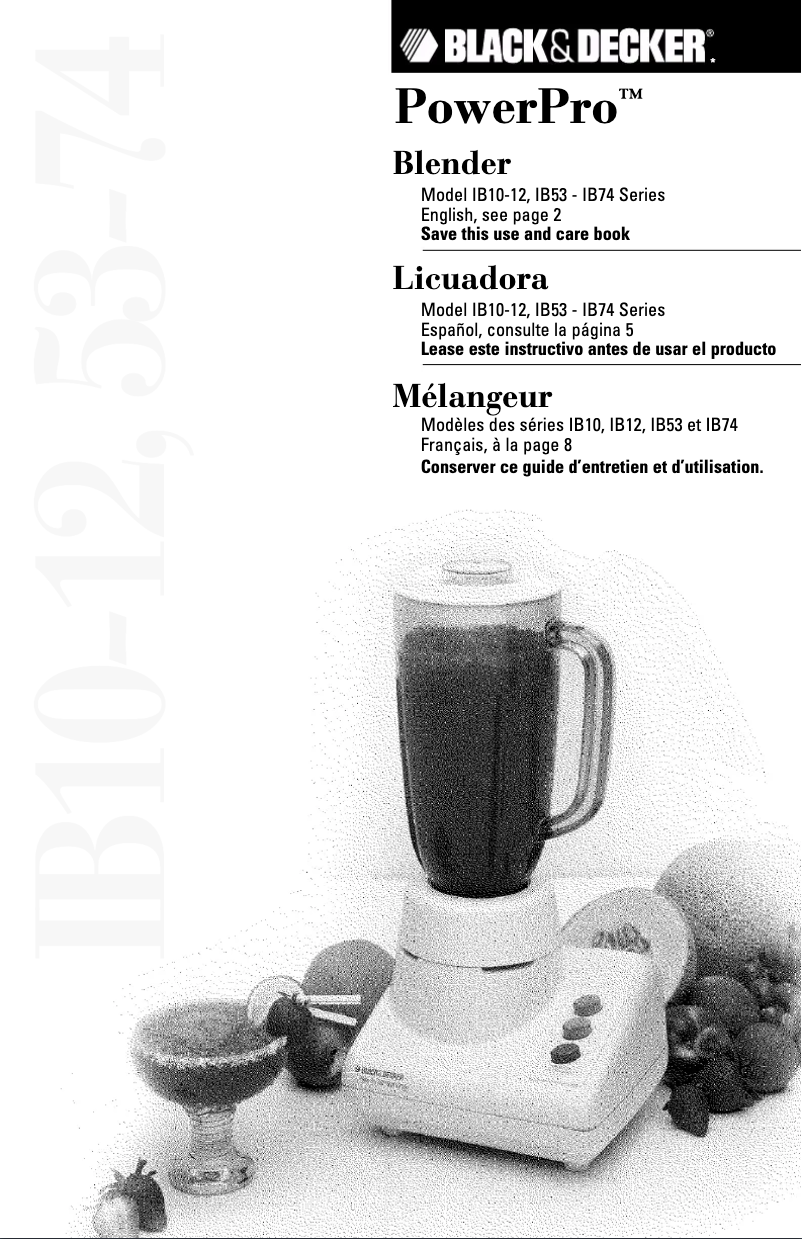 Page n°1 - Manuel utilisateur Black & Decker IB73