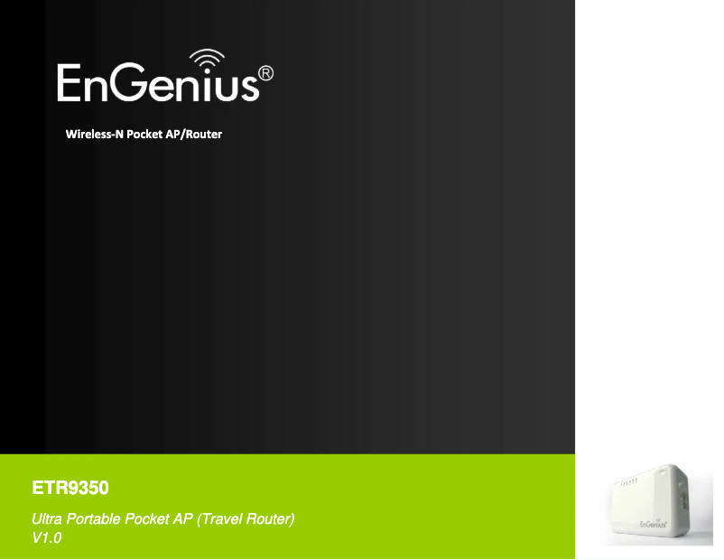 Page 1 de la notice Manuel utilisateur EnGenius ETR9350