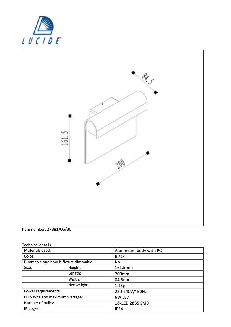 Página 1 del manual Manual de usuario Lucide Thesi LED