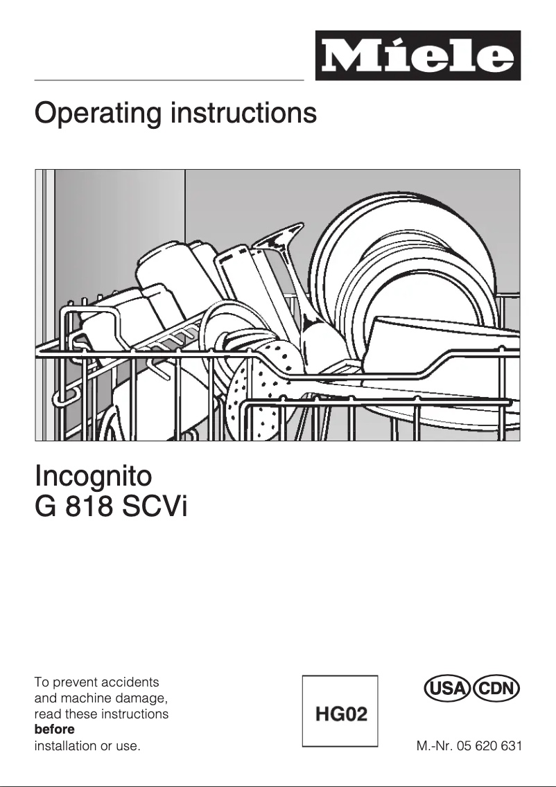 Page n°1 - Manuel utilisateur Miele G 818 SCVI