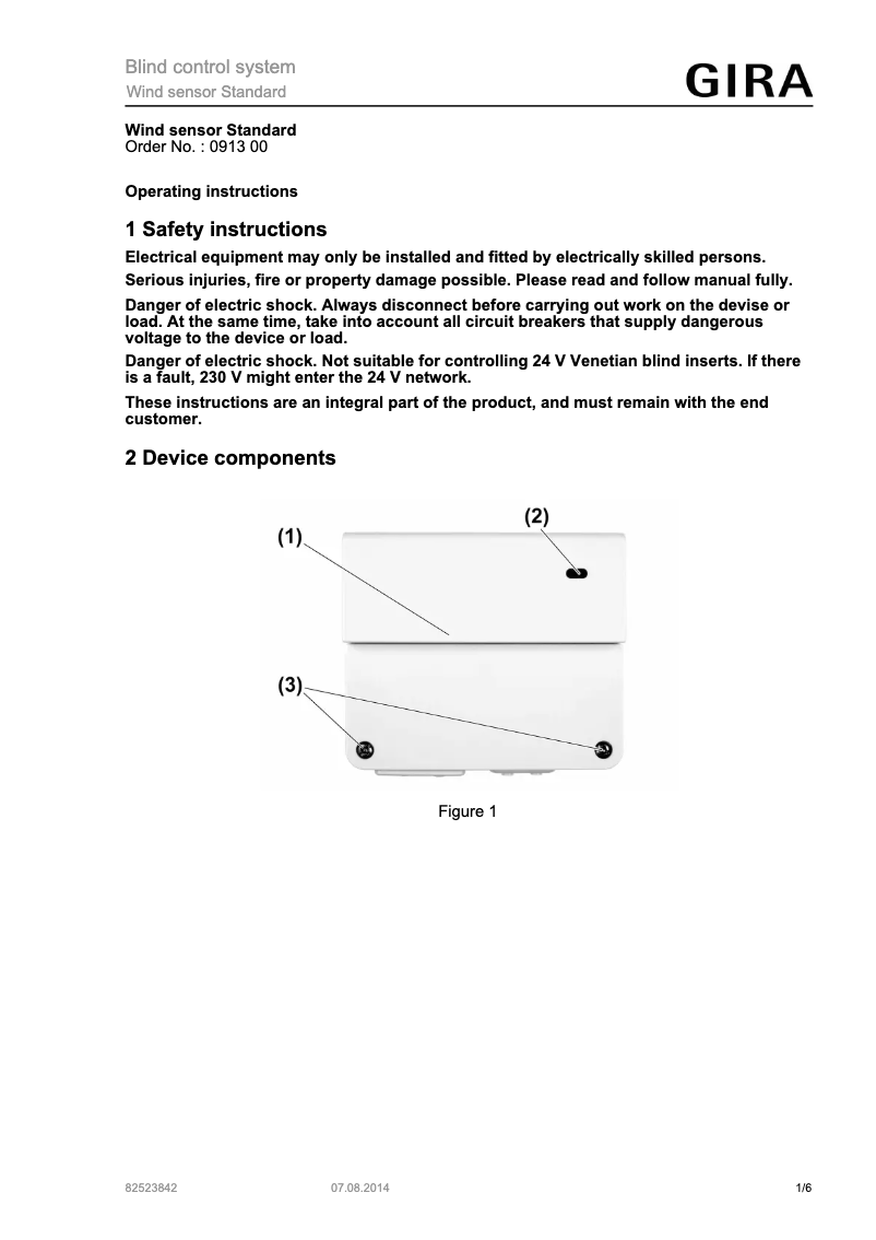 Página 1 del manual Manual de usuario Gira 091300