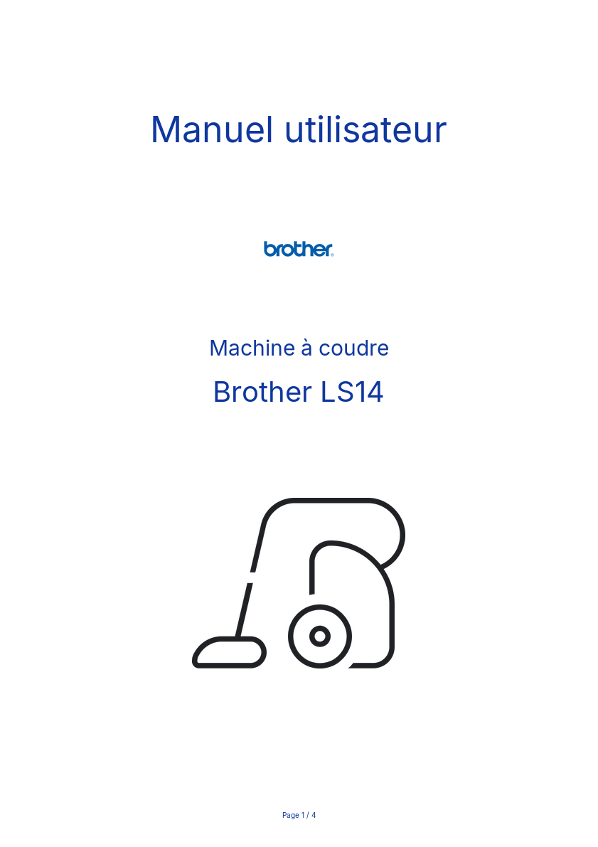 Page n°1 - Manuel utilisateur Brother LS14