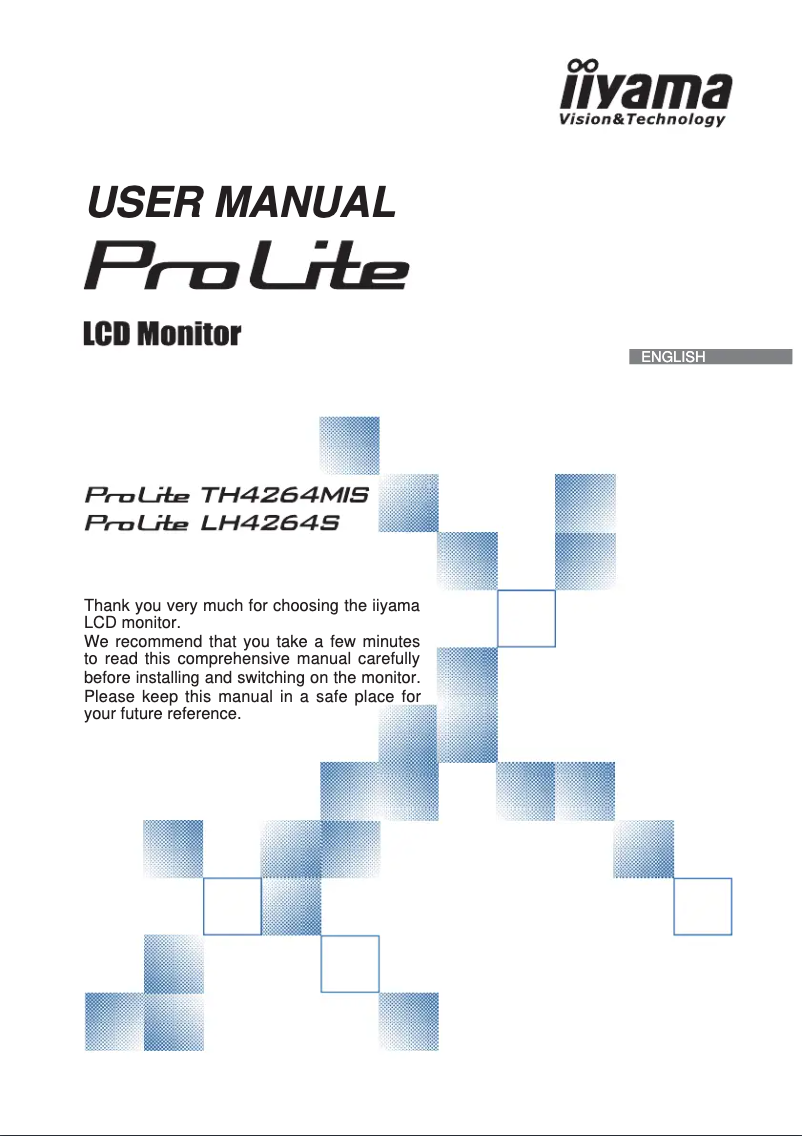 Page 1 de la notice Manuel utilisateur Iiyama ProLite TH4264MIS
