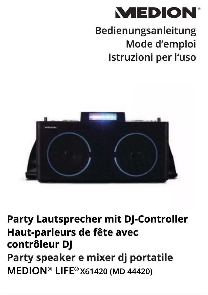 Page n°1 - Manuel utilisateur Medion LIFE X61420 (MD 44420)