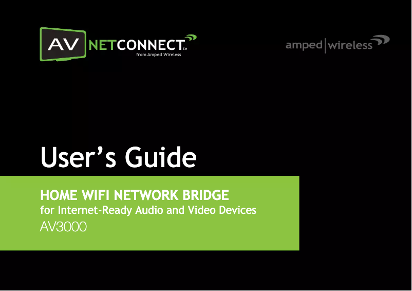 Page n°1 - Manuel utilisateur Amped Wireless Net Connect AV3000
