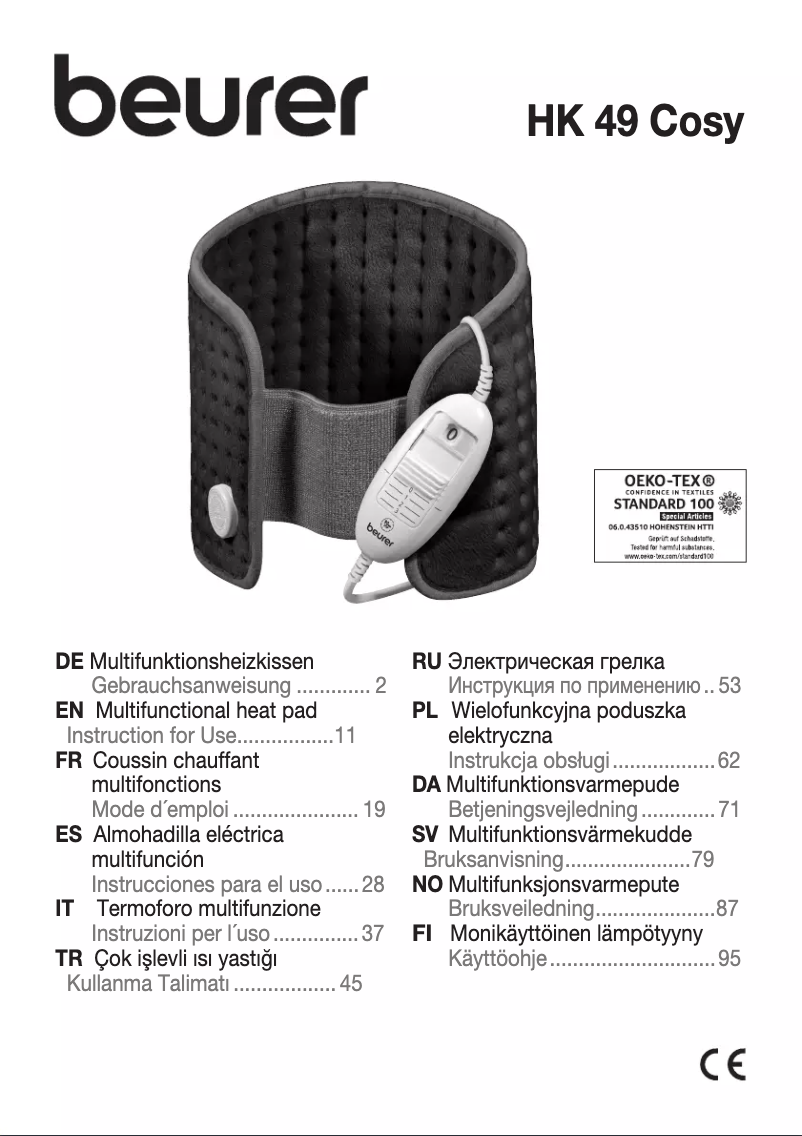 Page n°1 - Manuel d'utilisation et d'entretien Beurer HK 49