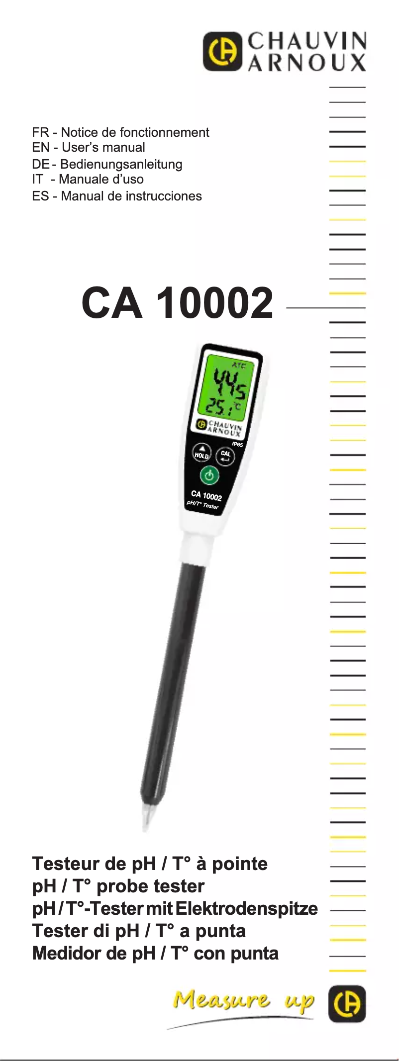 Page 1 de la notice Manuel utilisateur Chauvin Arnoux CA 10002
