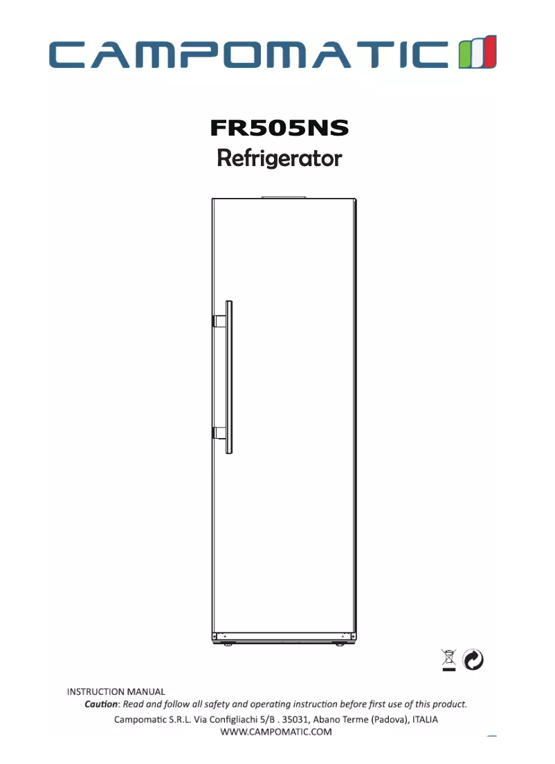 Image de la première page du manuel de l'appareil FR505NS