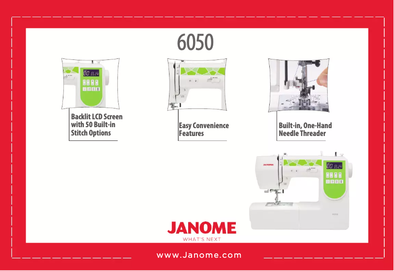 Page 1 de la notice Fiche technique Janome DC6050