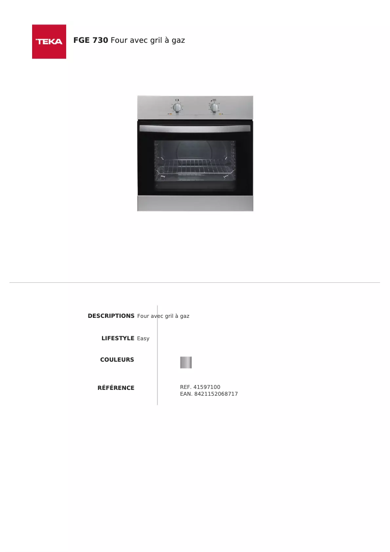 Image de la première page du manuel de l'appareil FGE 730