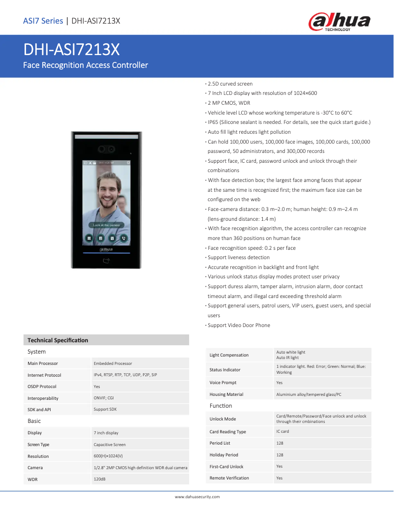 Image de la première page du manuel de l'appareil ASI7213X