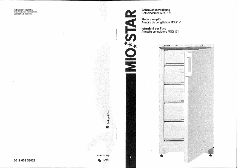 Page 1 de la notice Manuel utilisateur Mio Star MSG 171