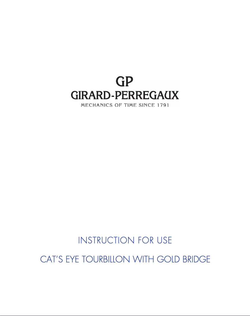 Página 1 del manual Manual de usuario Girard-Perregaux Cats Eye 99490D52A706-CK6A