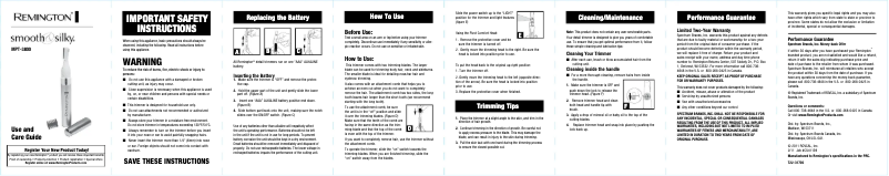 Image de la première page du manuel de l'appareil Smooth & Silky MPT-3800