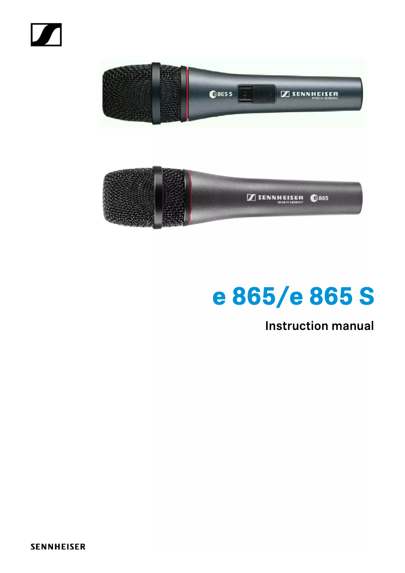 Page 1 de la notice Manuel utilisateur Sennheiser Evolution E865S