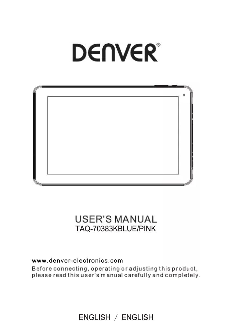 Página 1 del manual Manual de usuario Denver TAQ-70383KBLUEPINK