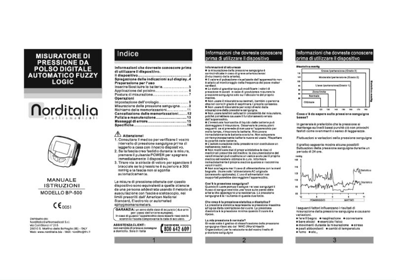 Page n°1 - Manuel utilisateur Norditalia BP-500