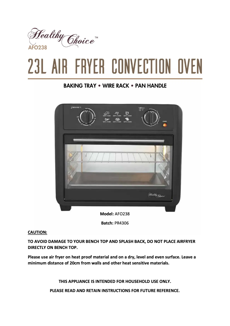 Image de la première page du manuel de l'appareil AFO238