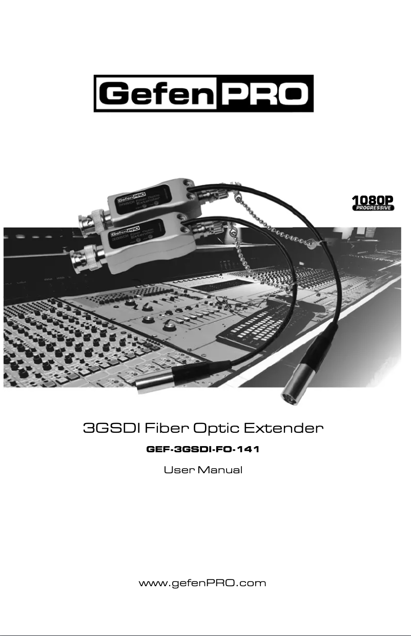 Image de la première page du manuel de l'appareil GEF-3GSDI-FO-141