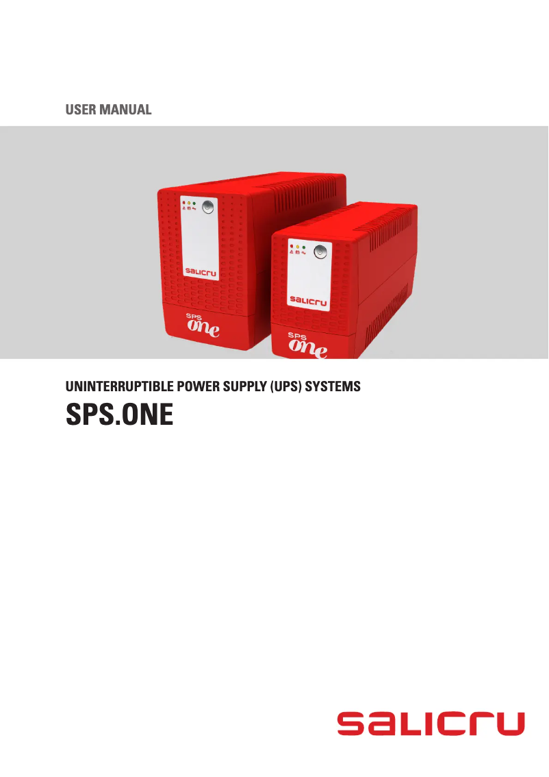 Image de la première page du manuel de l'appareil SPS.1100.ONE