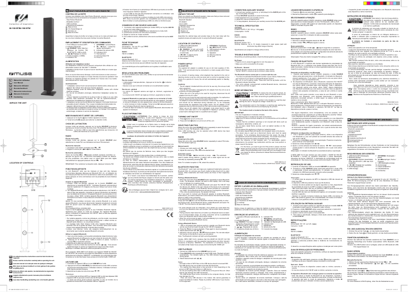 Page 1 de la notice Manuel utilisateur Muse M-1180 BTW