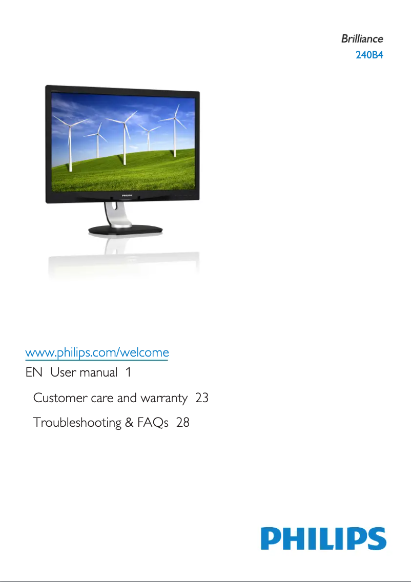 Page n°1 - Manuel utilisateur Philips Brilliance 240B4