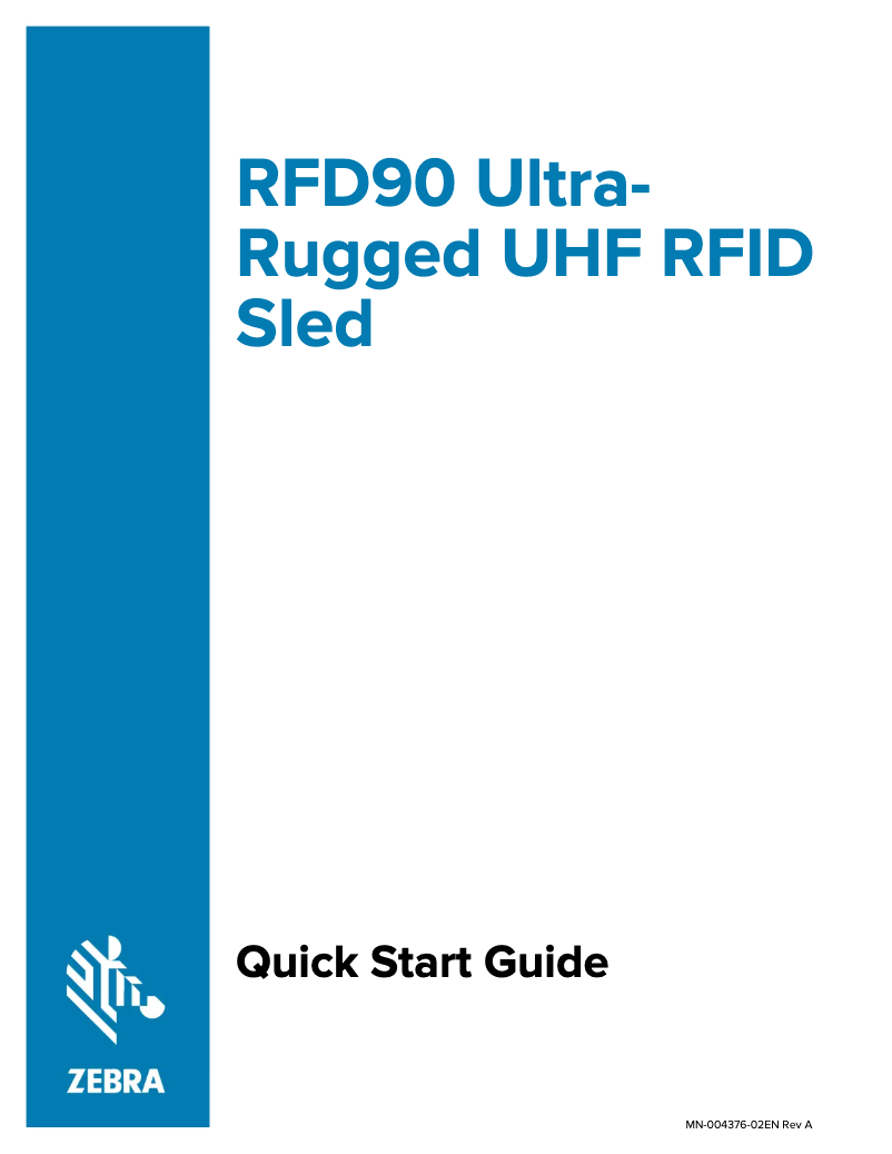 Page 1 de la notice Guide de démarrage rapide Zebra RFD90