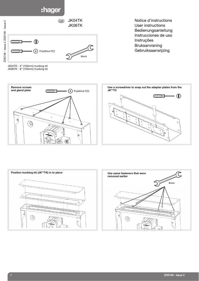 Page n°1 - Manuel utilisateur Hager JK06TK