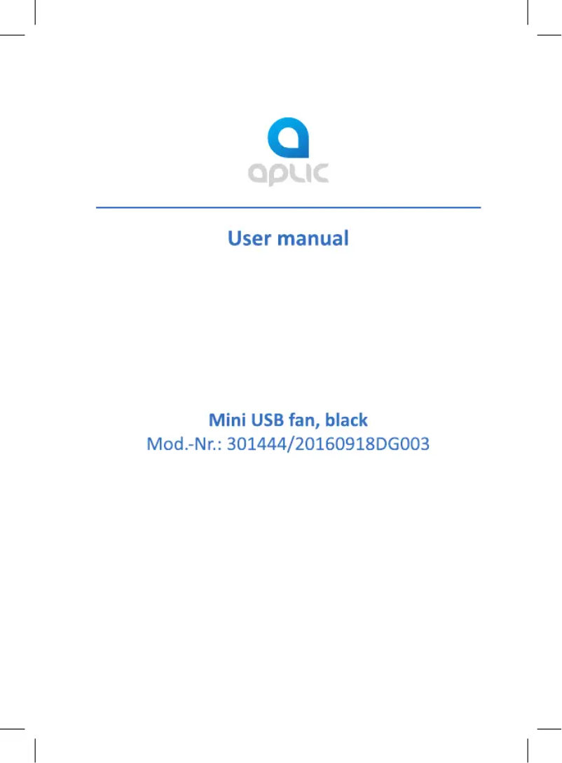 Page n°1 - Manuel utilisateur Aplic 301444