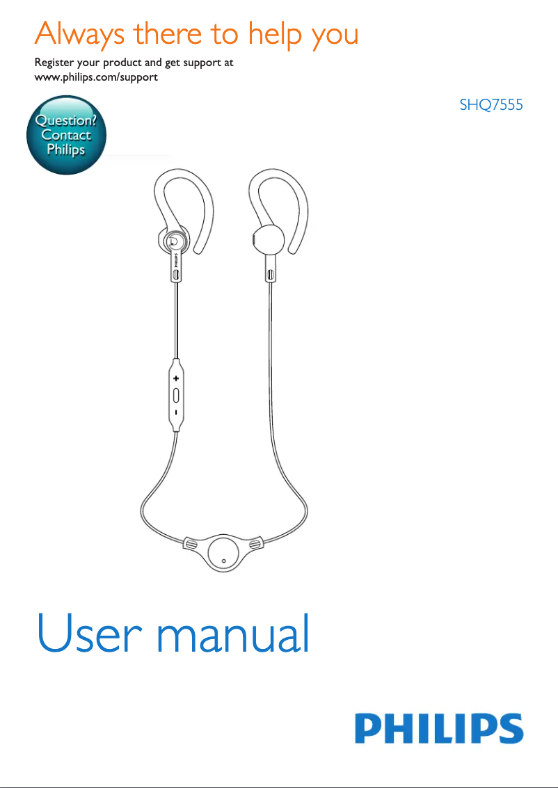 Page 1 de la notice Manuel utilisateur Philips SHQ7555