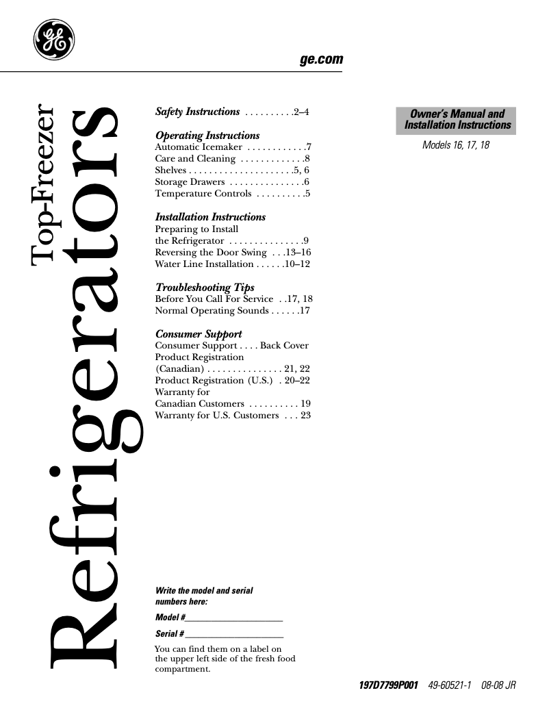 Page n°1 - Manuel d'utilisation et d'entretien Hotpoint HTH16BBSLWW