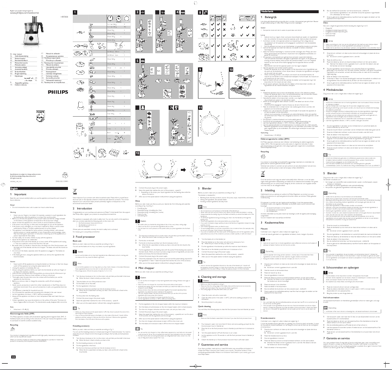 Page n°1 - Manuel utilisateur Philips HR7830