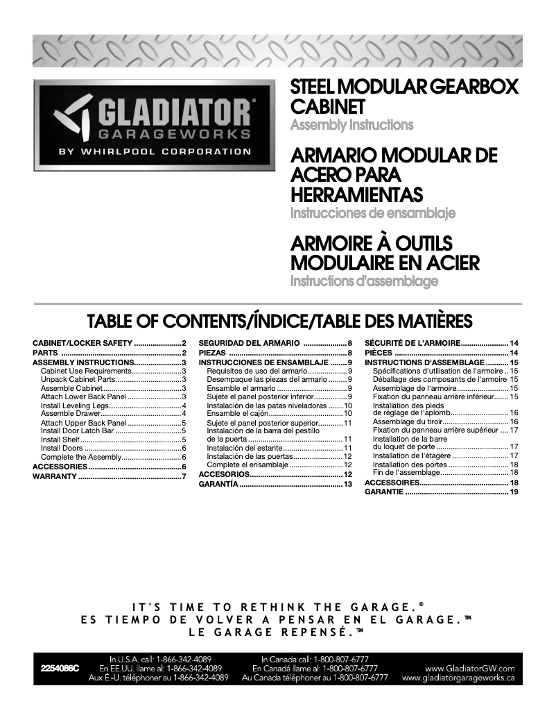 Page n°1 - Guide d'installation Gladiator GAGB28KDYG