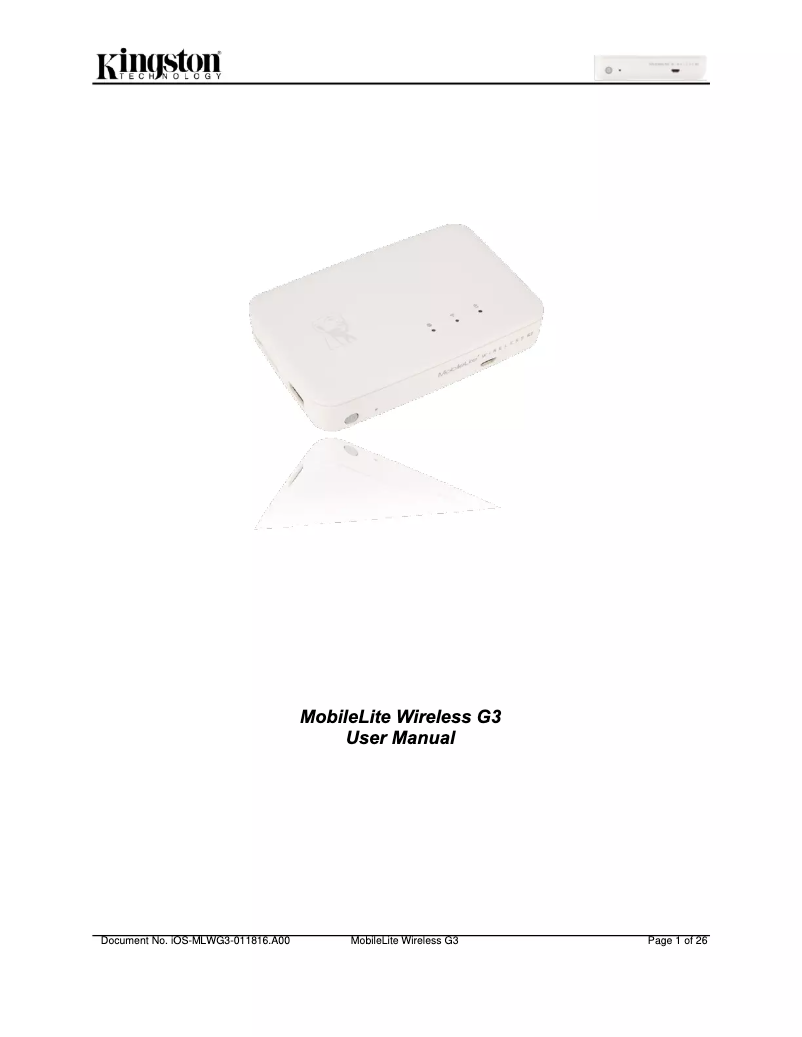 Image de la première page du manuel de l'appareil MobileLite Wireless G3 MLWG3