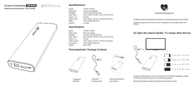 Page n°1 - Manuel utilisateur XLayer Powerbank PLUS MacBook