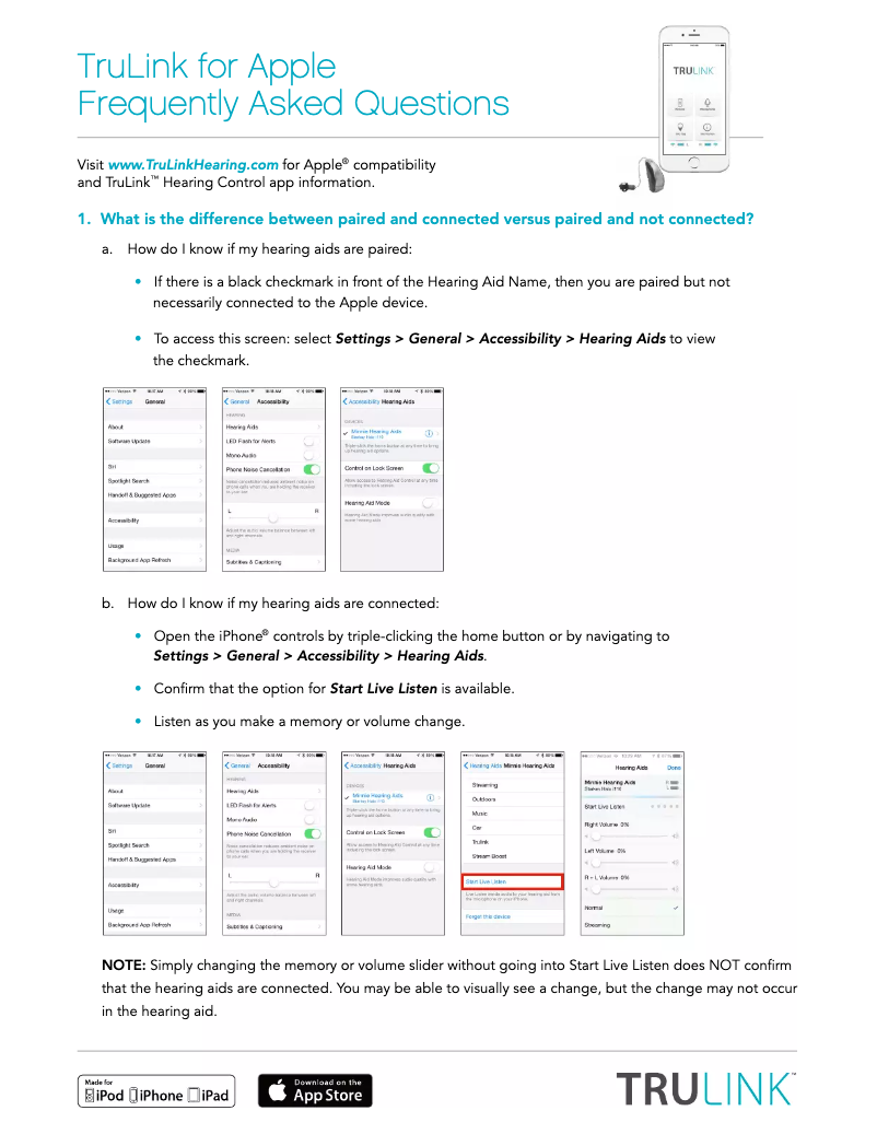 Image de la première page du manuel de l'appareil TruLink for Apple