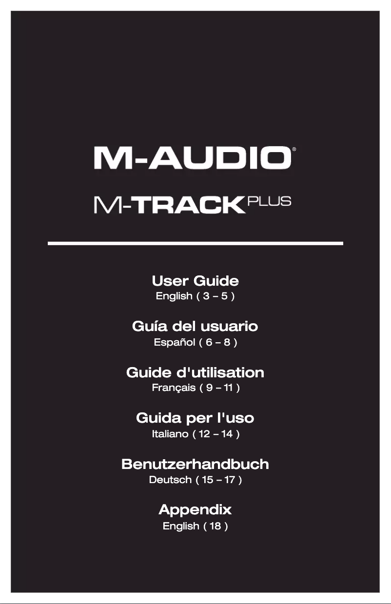 Image de la première page du manuel de l'appareil M-Track Plus MKII