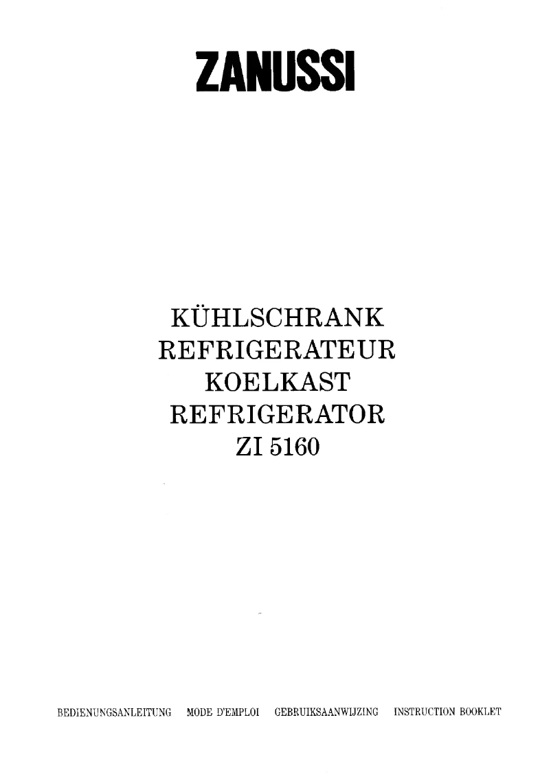 Image de la première page du manuel de l'appareil ZI 5160