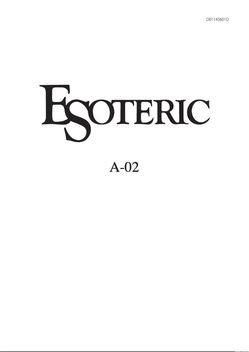 Page n°1 - Manuel utilisateur Esoteric A-02