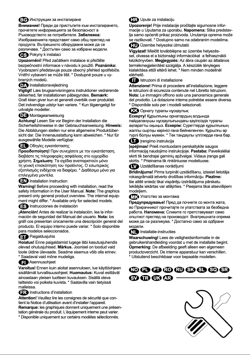 Page 1 de la notice Guide d'installation Electrolux SB310
