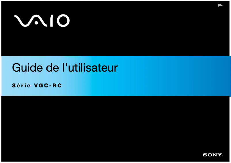 Image de la première page du manuel de l'appareil Vaio VGC-RC202