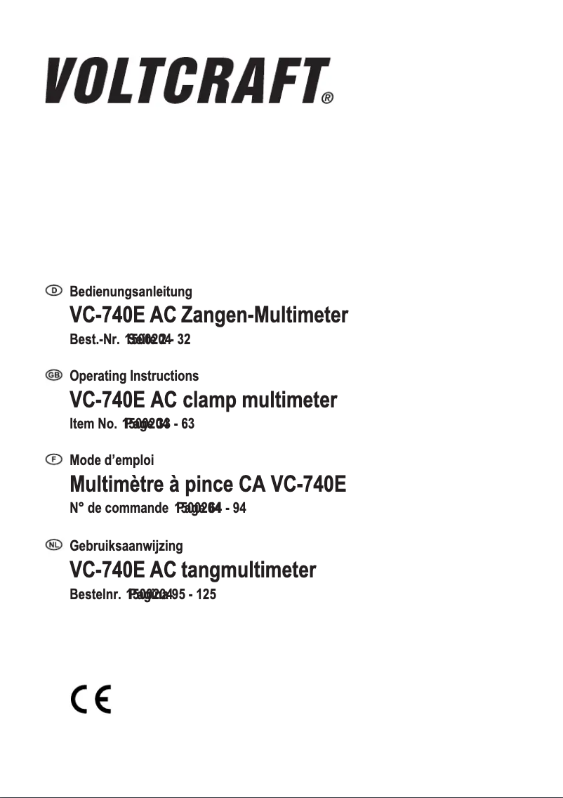 Image de la première page du manuel de l'appareil VC-740 E