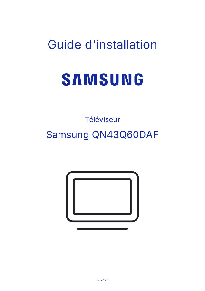 Image de la première page du manuel de l'appareil QN43Q60DAF