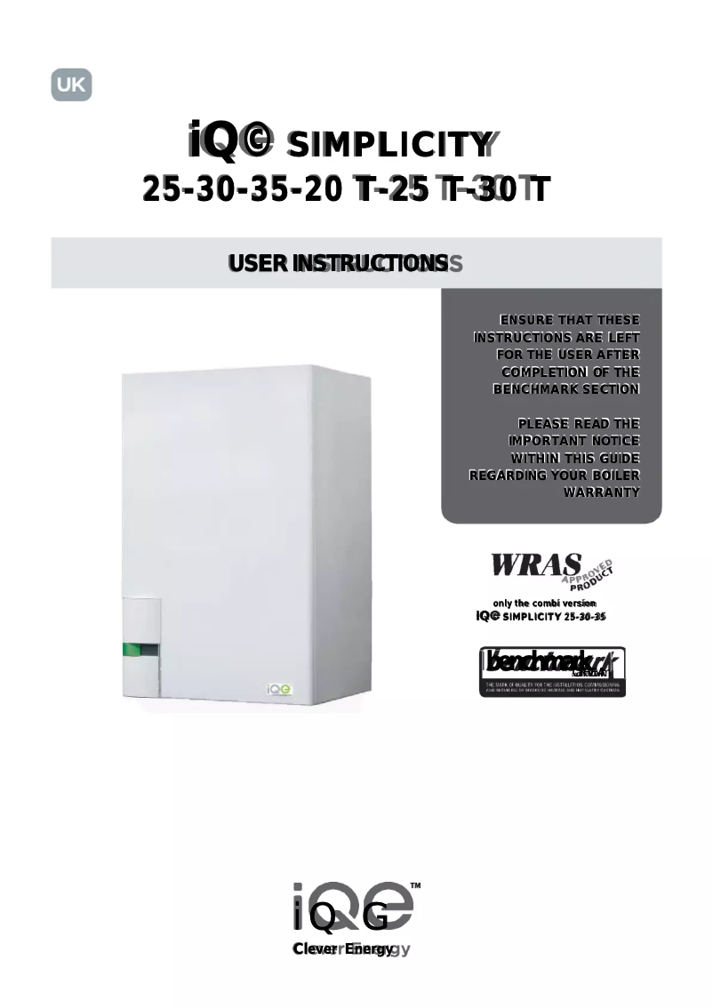 Page n°1 - Manuel utilisateur iQE Simplicity 20 T