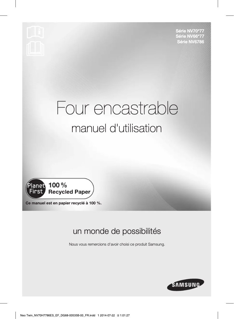 Page n°1 - Manuel utilisateur Samsung NV70F7796