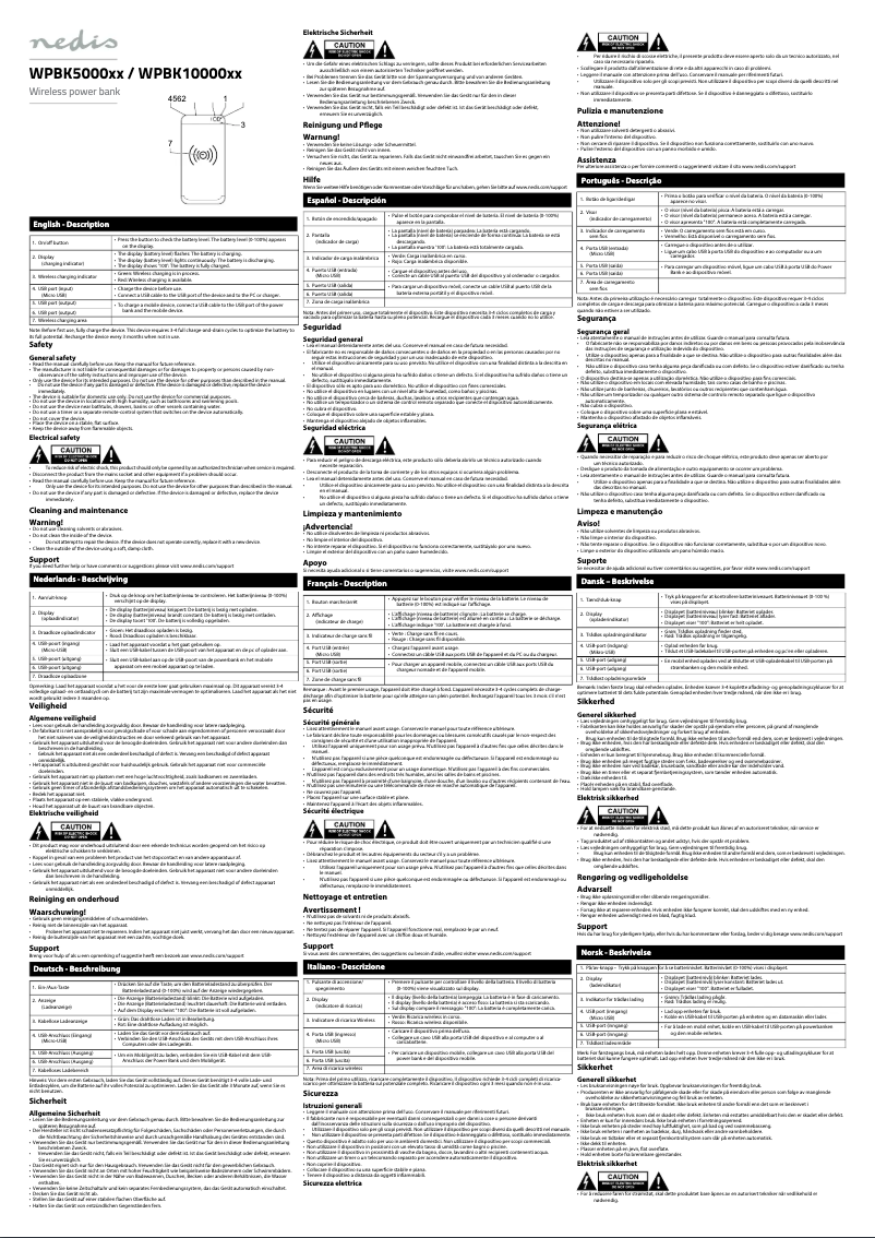 Page n°1 - Manuel utilisateur Nedis WPBK5000BK