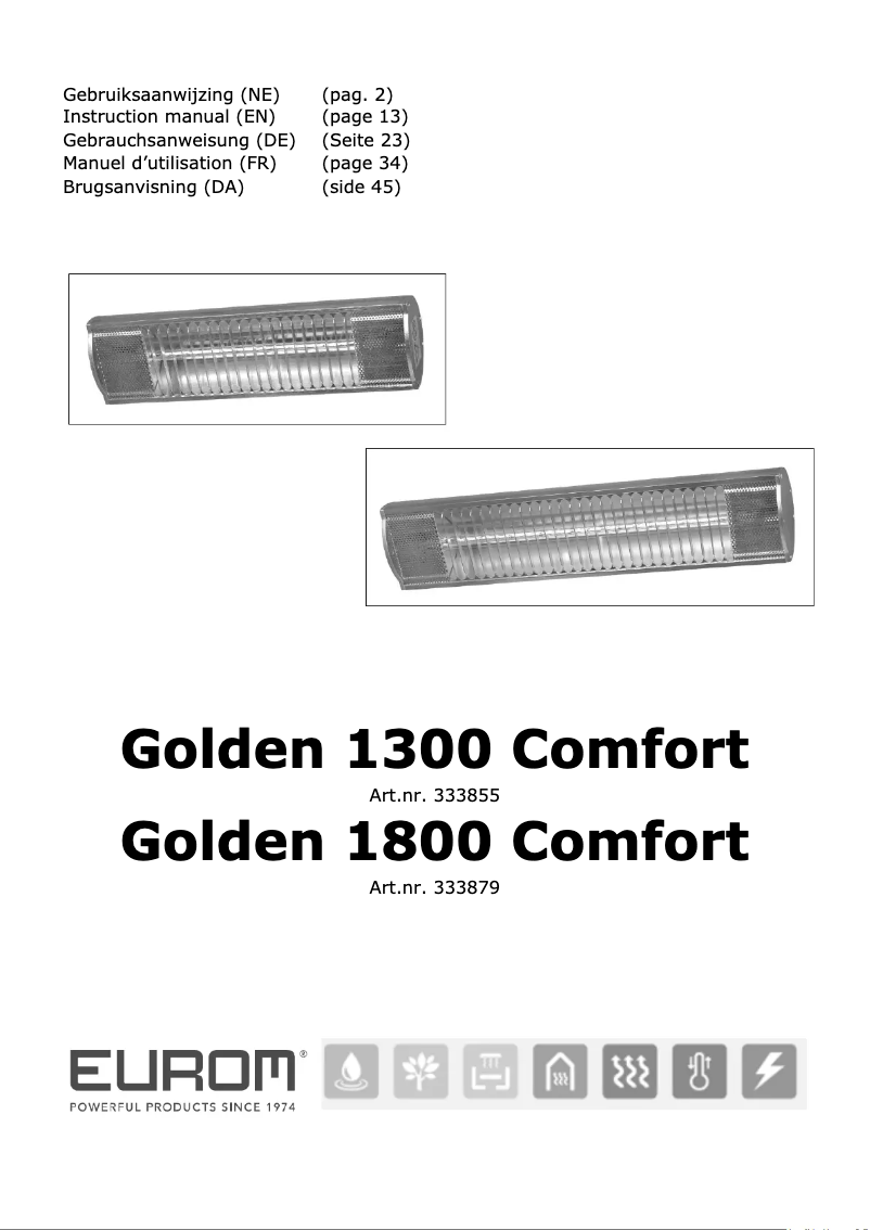 Page n°1 - Manuel utilisateur Euromac Golden 1800 Comfort