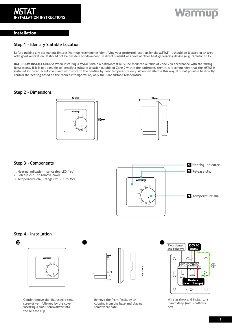 Page n°1 - Manuel utilisateur Warmup MSTAT